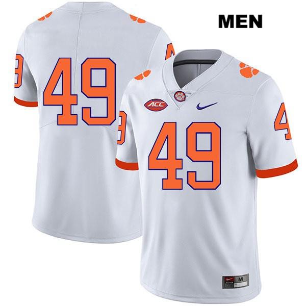Men's Clemson Tigers #49 Matthew Maloney Stitched White Legend Authentic Nike No Name NCAA College Football Jersey ARW0146SO